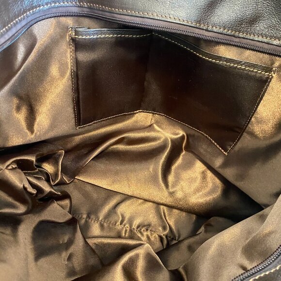 PULICATI ITALY Snake Pattern Calf Hair Leather Large Handbag Tote Bag Purse - Picture 10 of 16